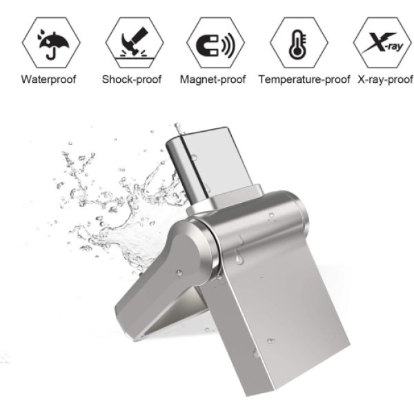 32GB Type C Flash Drive USB 3.0 Metal Dual OTG Flash Drive USB C Thumb Drive Memory Stick for USB-C Smartphones, - Image 2