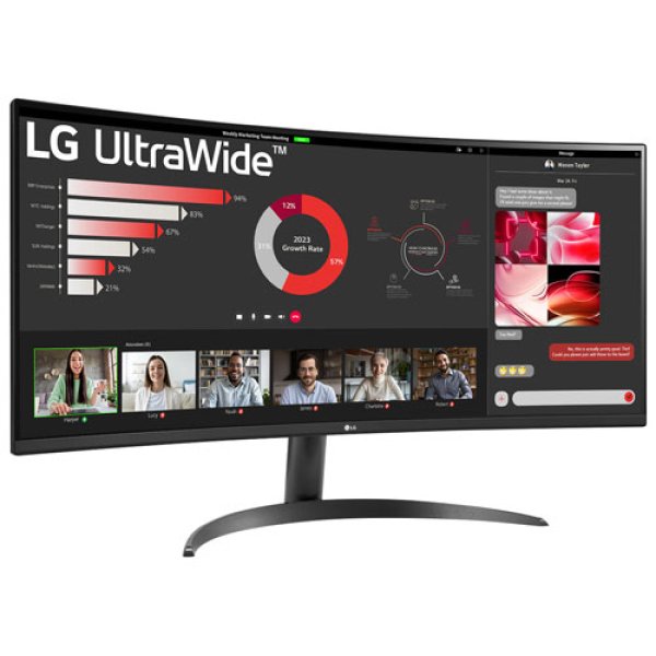 LG 34" 1440p WQHD 100Hz 5ms GTG Curved VA LED FreeSync Gaming Monitor (34WR50QK-B) - Black - Image 3