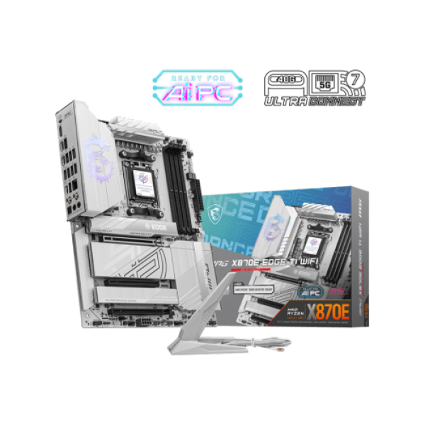 MSI MPG X870E Edge TI WiFi Gaming Motherboard (AMD Ryzen 7000 Series Processors, AM5, DDR5, PCIe 4.0, M.2, SATA 6Gb/s, USB 3.2 Gen 2, HDMI/DP, Wi-Fi 6E, ATX)