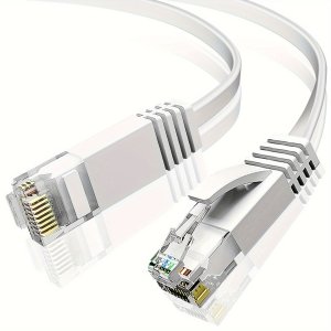 Shielded Flat Internet Cable With Clips 10Gbps Cat7 Network Cable